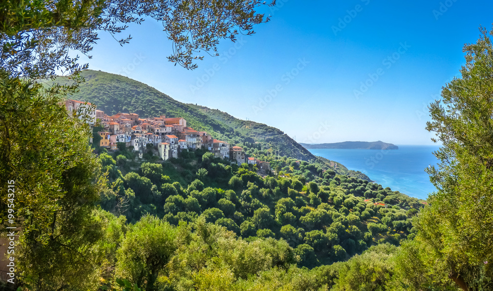 Beautiful coastal landscape at the Cilentan Coast, Campania, southern Italy