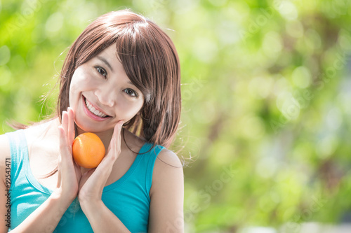 young health woman with orange