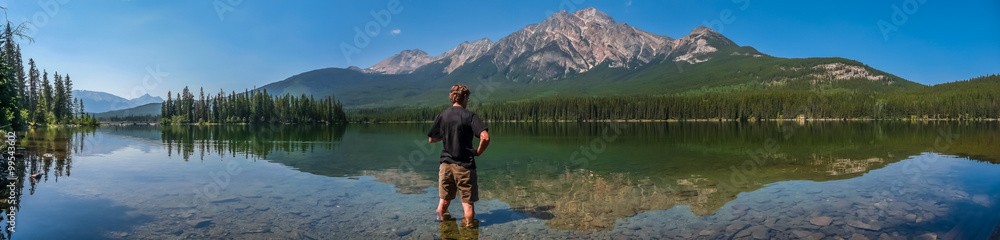 Beautiful nature landscape with mountain lake in British Columbia, Canada