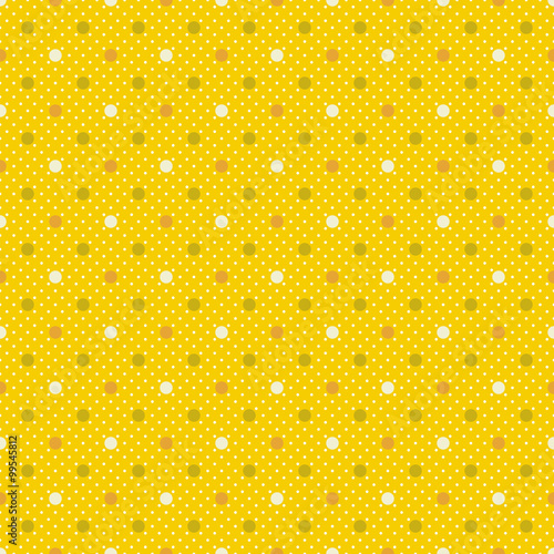 Vector Background # Polka Dot Pattern, Mustard Yellow