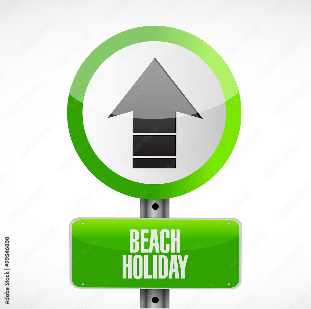 beach holiday road sign illustration beach holiday road sign illustration