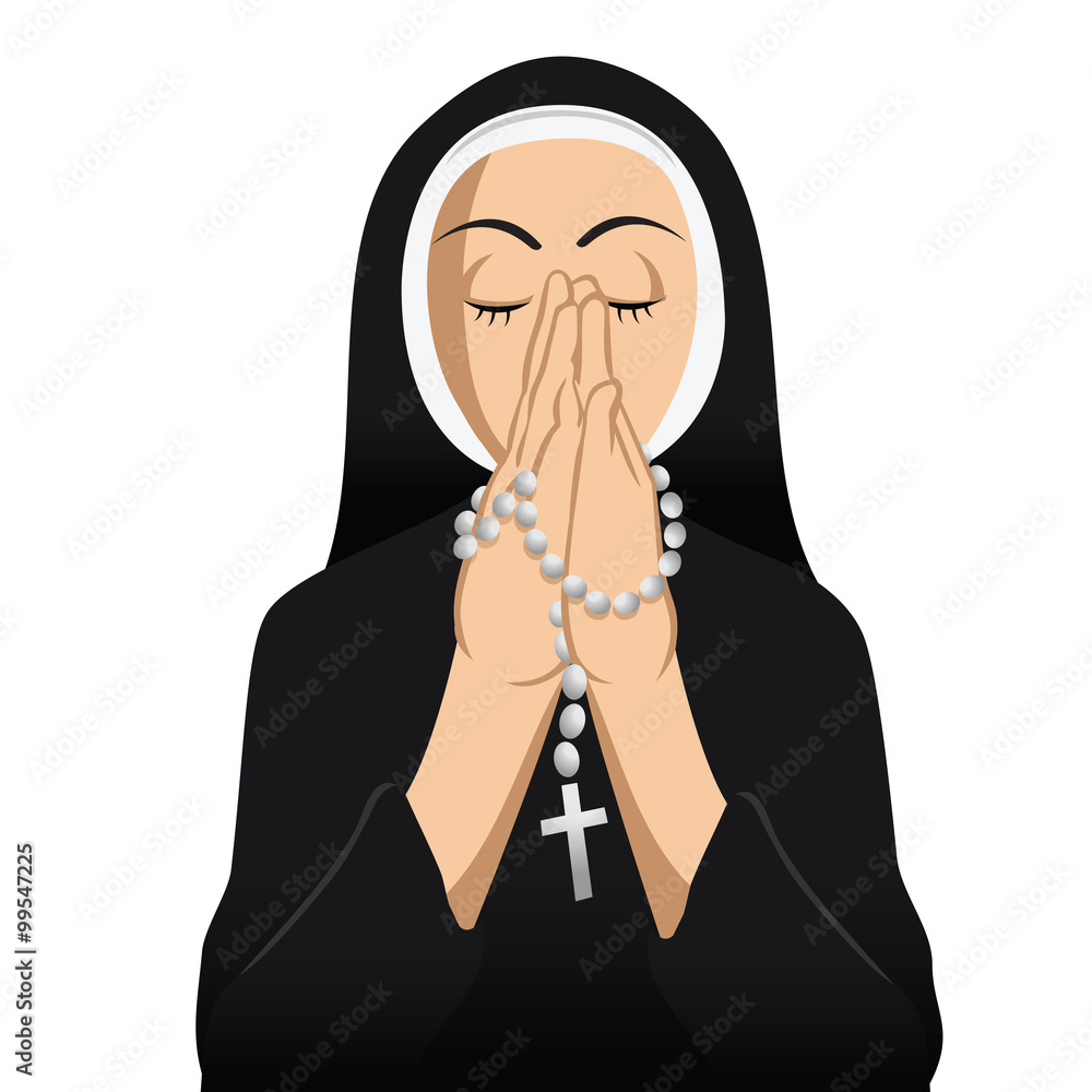 cartoon vector illustration of a Catholic nun praying
cartoon vector illustration of a Catholic nun praying