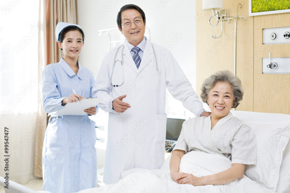 Medical workers with patient in hospital Medical workers with patient in hospital