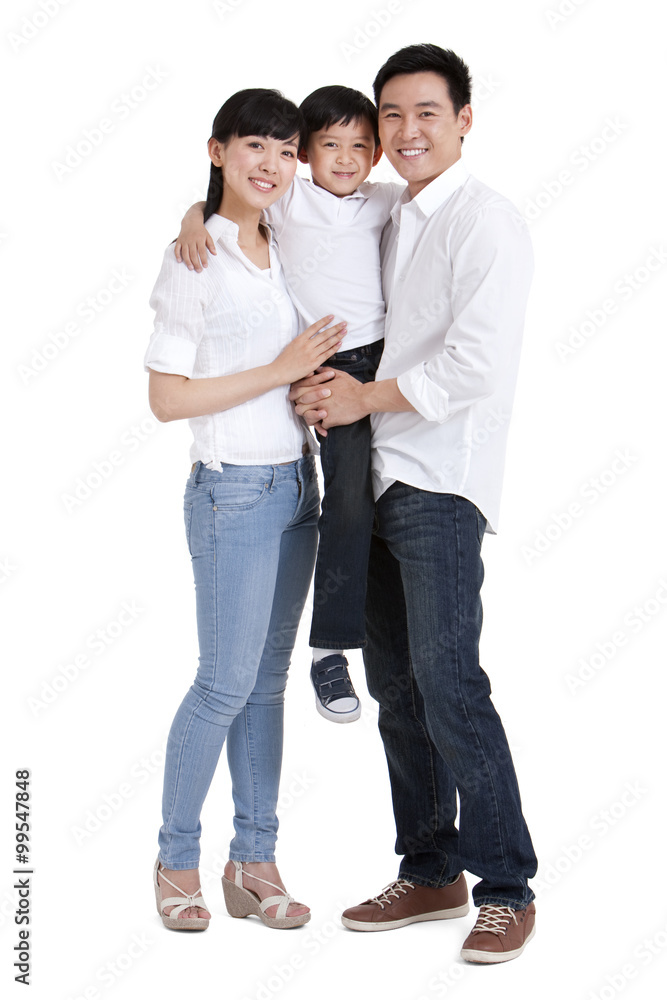 Portrait of a happy family with one child Portrait of a happy family with one child