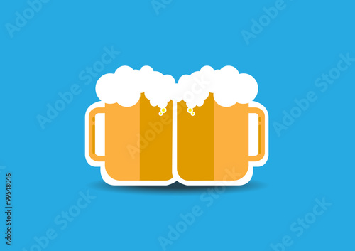 Beer Glasses in Flat Design photo