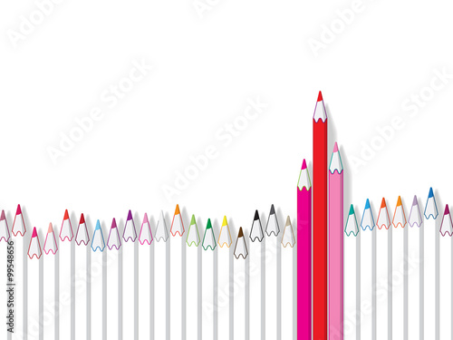 Valentine's day concept, Colorful pencils