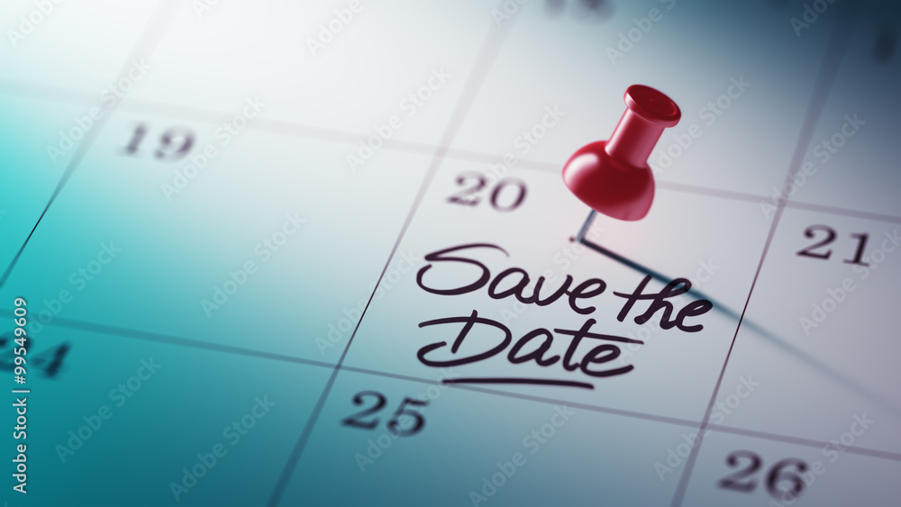 Concept image of a Calendar with a red push pin. Closeup shot of Concept image of a Calendar with a red push pin. Closeup shot of