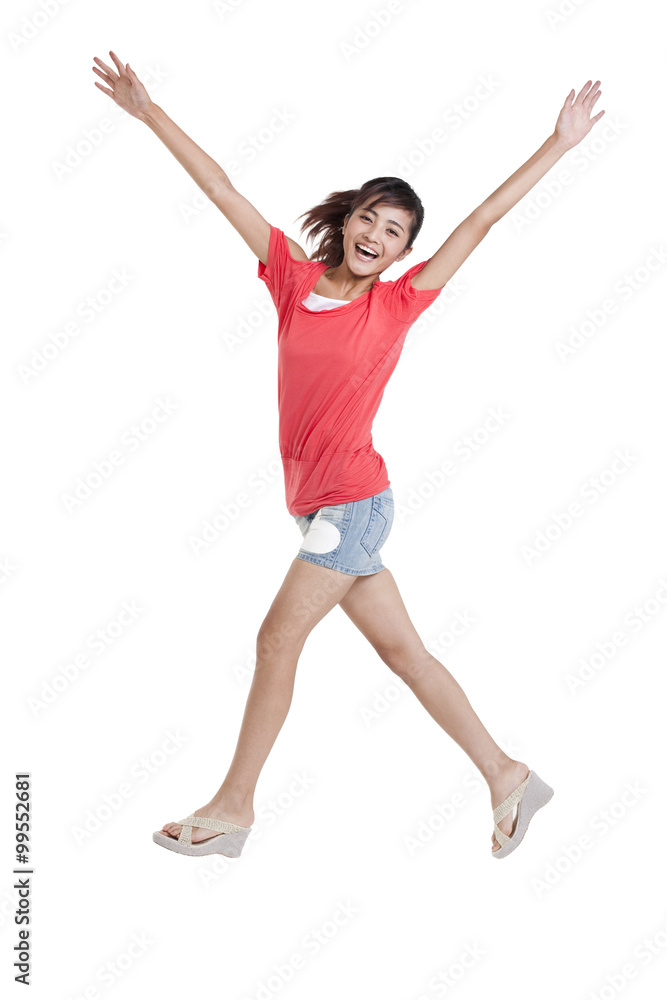 Studio shot of a happy young woman Studio shot of a happy young woman