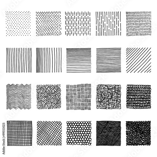 Set of ink hand drawn vector design elements.