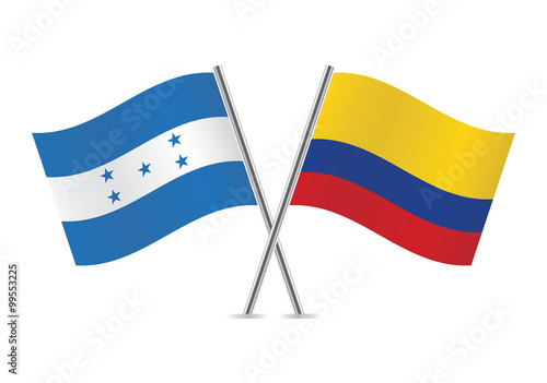 Honduras and Colombia flags. Vector illustration. Free Download Honduras and Colombia flags. Vector illustration. - GFXLoad