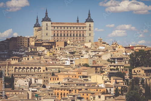 Toledo, Spain old town cityscape at the Alcazar.