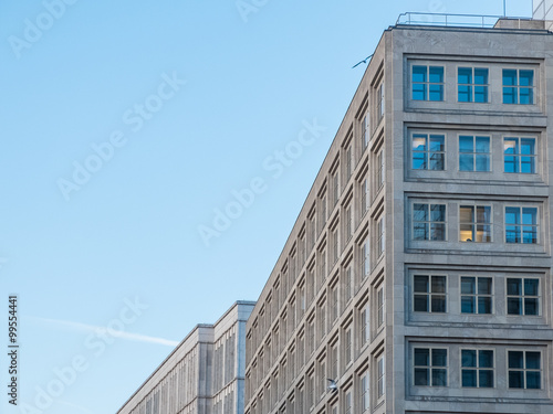 Urban Low Rise Building with Blue Sky