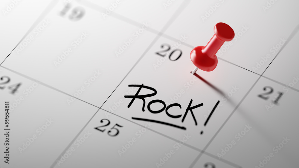 Concept image of a Calendar with a red push pin. Closeup shot of Concept image of a Calendar with a red push pin. Closeup shot of