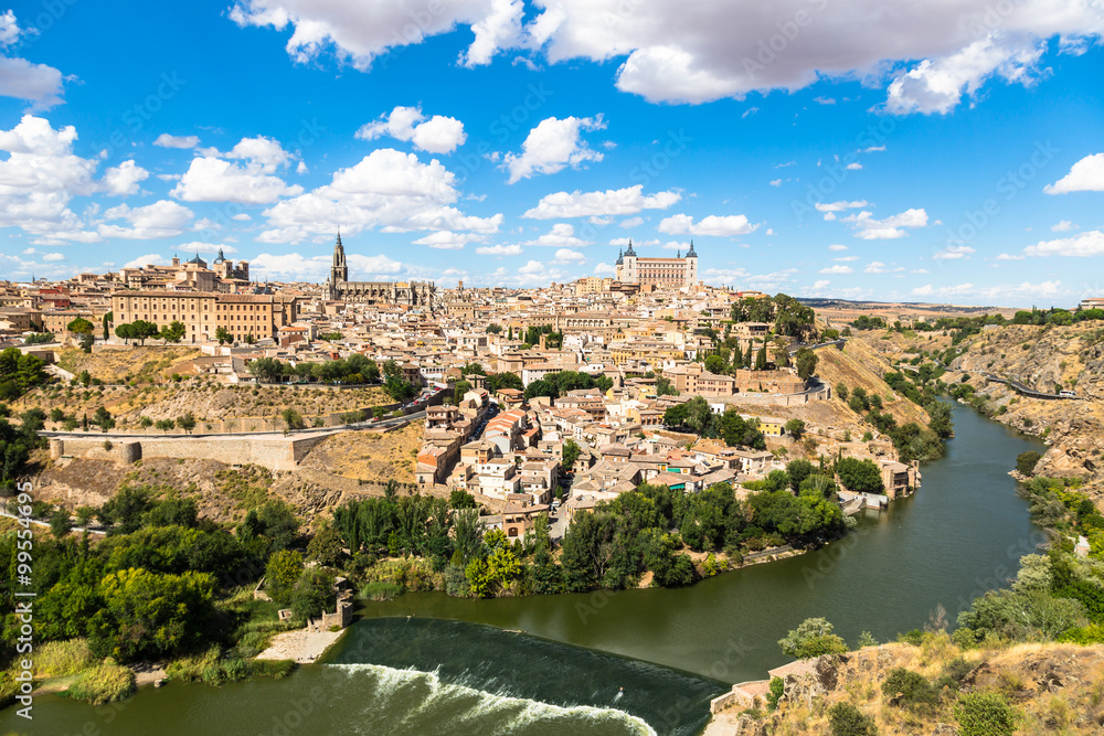 Toledo, Spain old town city skyline.