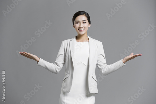 Happy young businesswoman