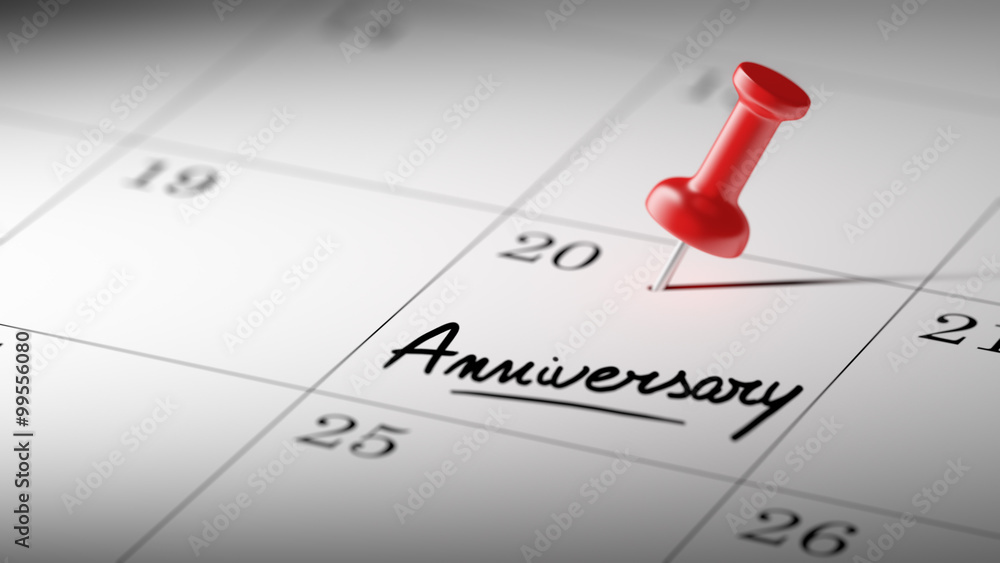 Concept image of a Calendar with a red push pin. Closeup shot of Concept image of a Calendar with a red push pin. Closeup shot of