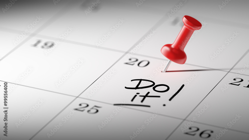Concept image of a Calendar with a red push pin. Closeup shot of Concept image of a Calendar with a red push pin. Closeup shot of