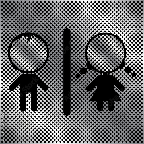 Male and female metallic icon