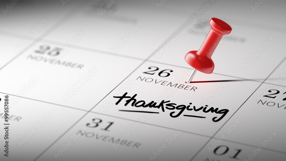 Concept image of a Calendar with a red push pin. Closeup shot of Concept image of a Calendar with a red push pin. Closeup shot of