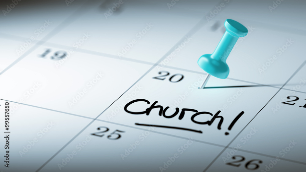 Concept image of a Calendar with a blue push pin. Closeup shot o Concept image of a Calendar with a blue push pin. Closeup shot o