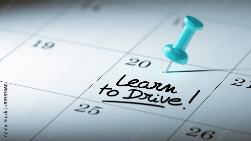 Concept image of a Calendar with a blue push pin. Closeup shot o Concept image of a Calendar with a blue push pin. Closeup shot o
