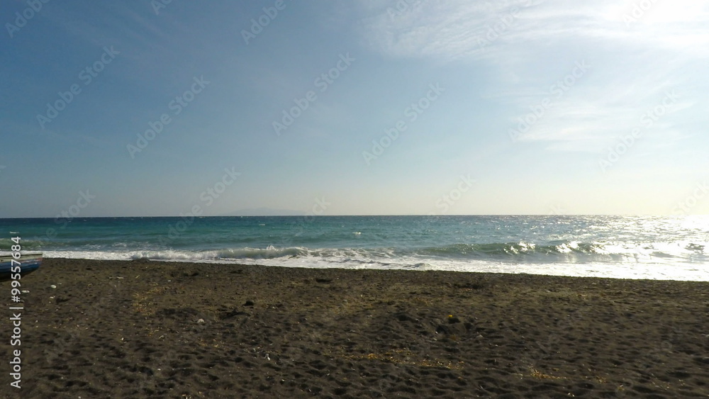 lonely natural beach on santorini island lonely natural beach on santorini island