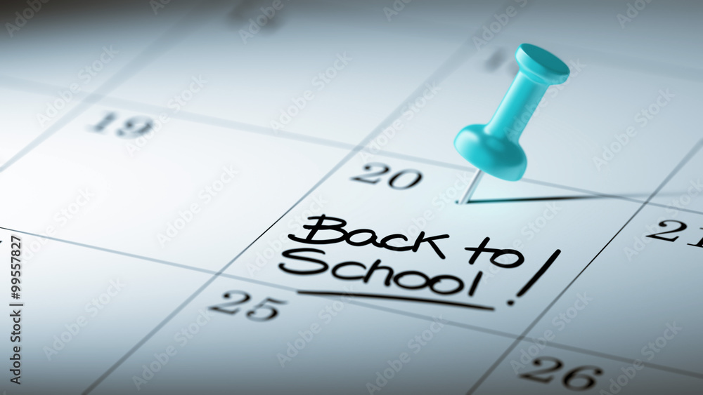 Concept image of a Calendar with a blue push pin. Closeup shot o Concept image of a Calendar with a blue push pin. Closeup shot o