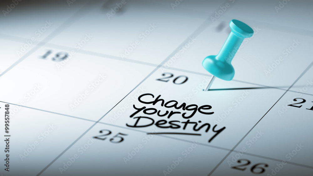 Concept image of a Calendar with a blue push pin. Closeup shot o Concept image of a Calendar with a blue push pin. Closeup shot o