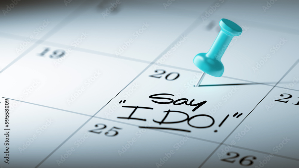 Concept image of a Calendar with a blue push pin. Closeup shot o Concept image of a Calendar with a blue push pin. Closeup shot o