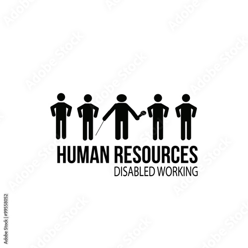 human resources disabled worker illustration over white color ba