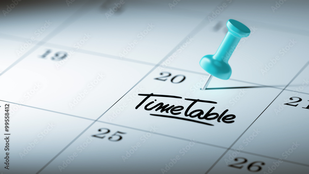 Concept image of a Calendar with a blue push pin. Closeup shot o Concept image of a Calendar with a blue push pin. Closeup shot o