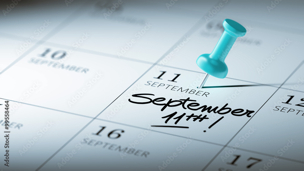 Concept image of a Calendar with a blue push pin. Closeup shot o Concept image of a Calendar with a blue push pin. Closeup shot o