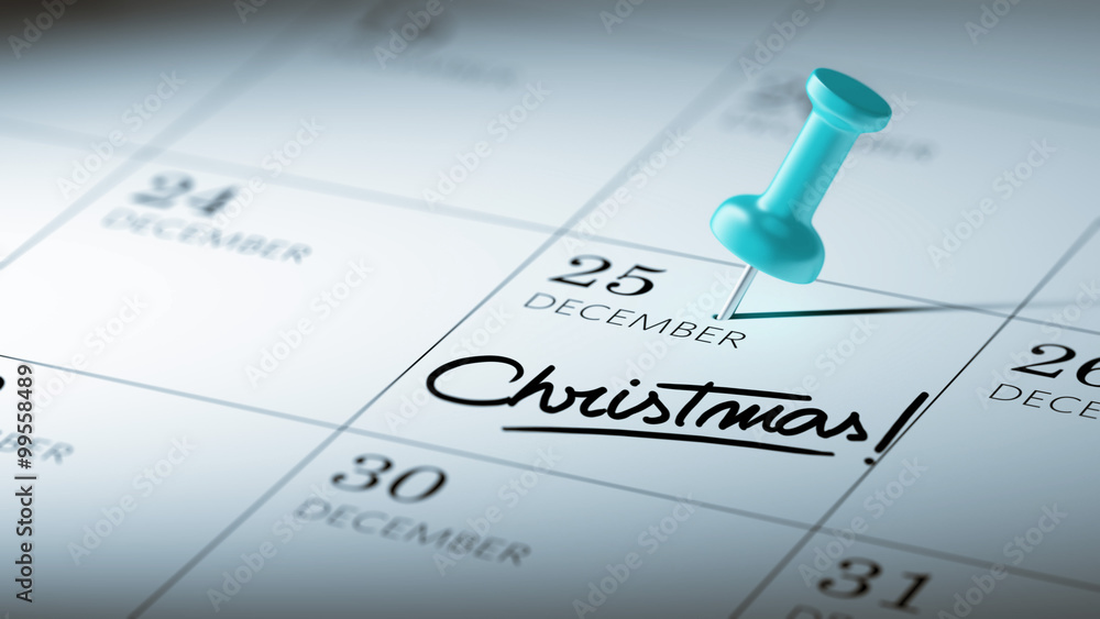 Concept image of a Calendar with a blue push pin. Closeup shot o Concept image of a Calendar with a blue push pin. Closeup shot o