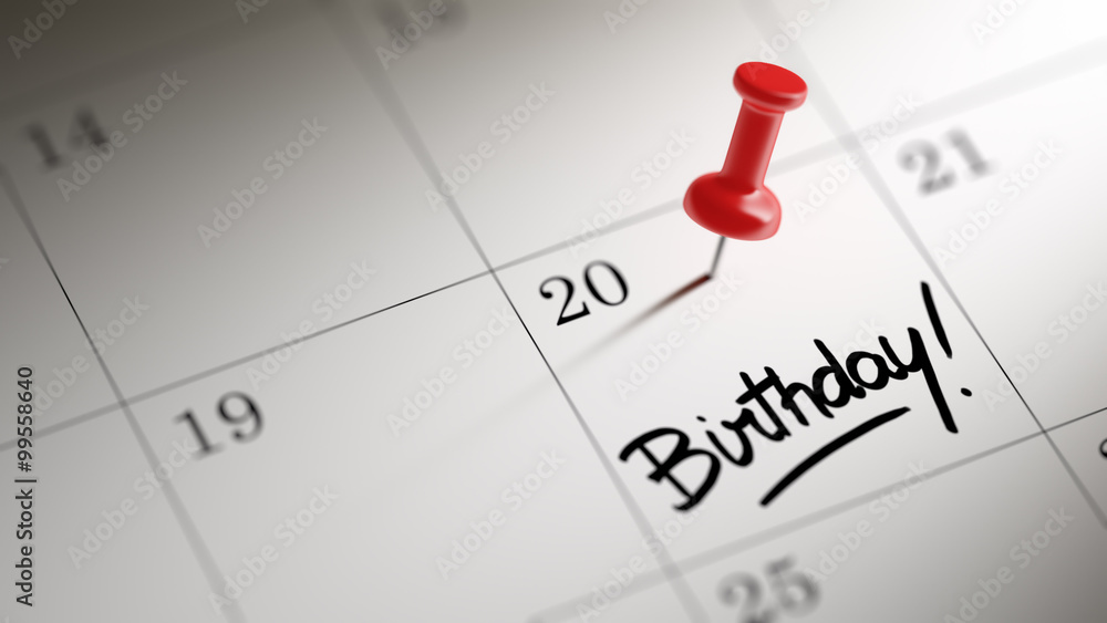 Concept image of a Calendar with a red push pin. Closeup shot of Concept image of a Calendar with a red push pin. Closeup shot of