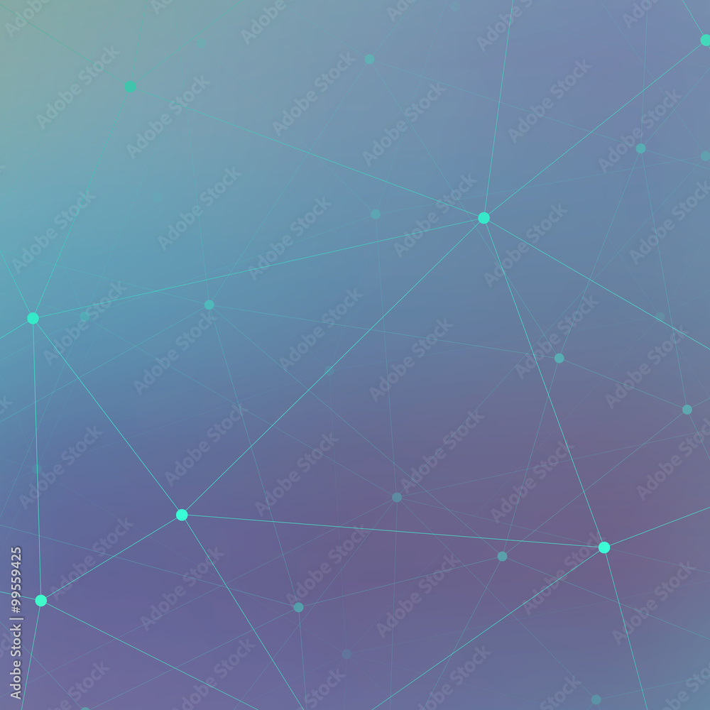 Technology blue background molecule and communication . Connected line with dots .Vector illustration Technology blue background molecule and communication . Connected line with dots .Vector illustration