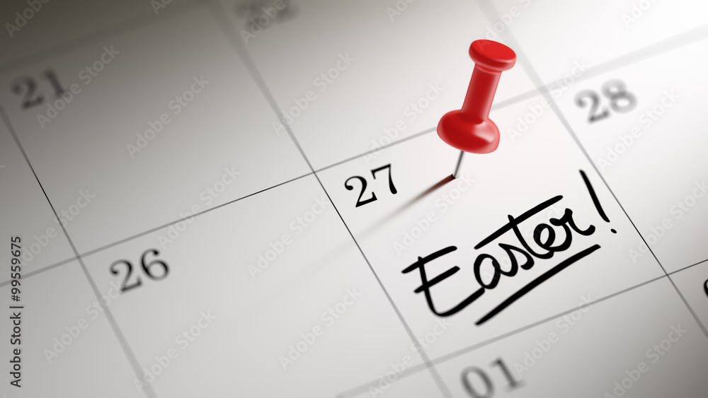 Concept image of a Calendar with a red push pin. Closeup shot of Concept image of a Calendar with a red push pin. Closeup shot of