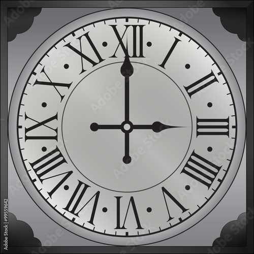 Od clocks black and white illustration