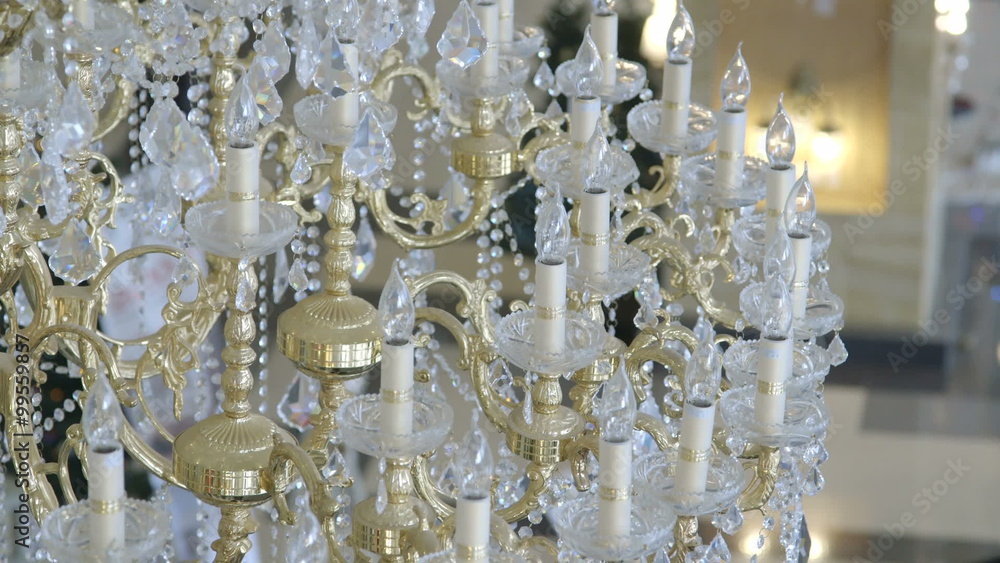 Golden ceiling crystal chandelier lighting for hotel, meeting room, restaurant in shopping mall Golden ceiling crystal chandelier lighting for hotel, meeting room, restaurant in shopping mall