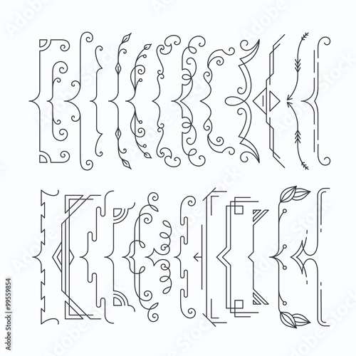 Set of line monochromatic graphical braces