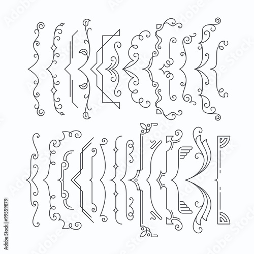 Set of line monochromatic graphical braces