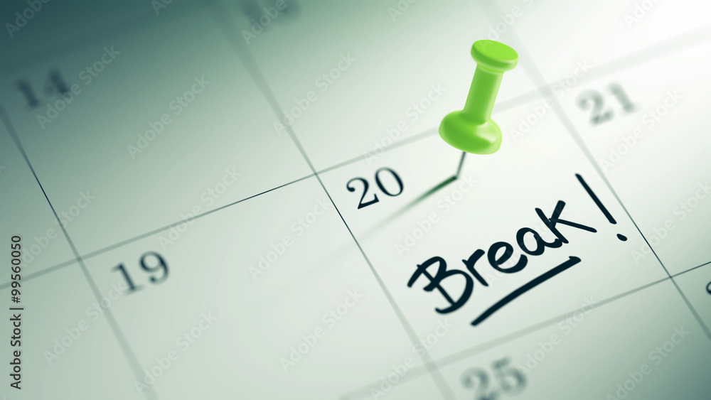 Concept image of a Calendar with a green push pin. Closeup shot Concept image of a Calendar with a green push pin. Closeup shot