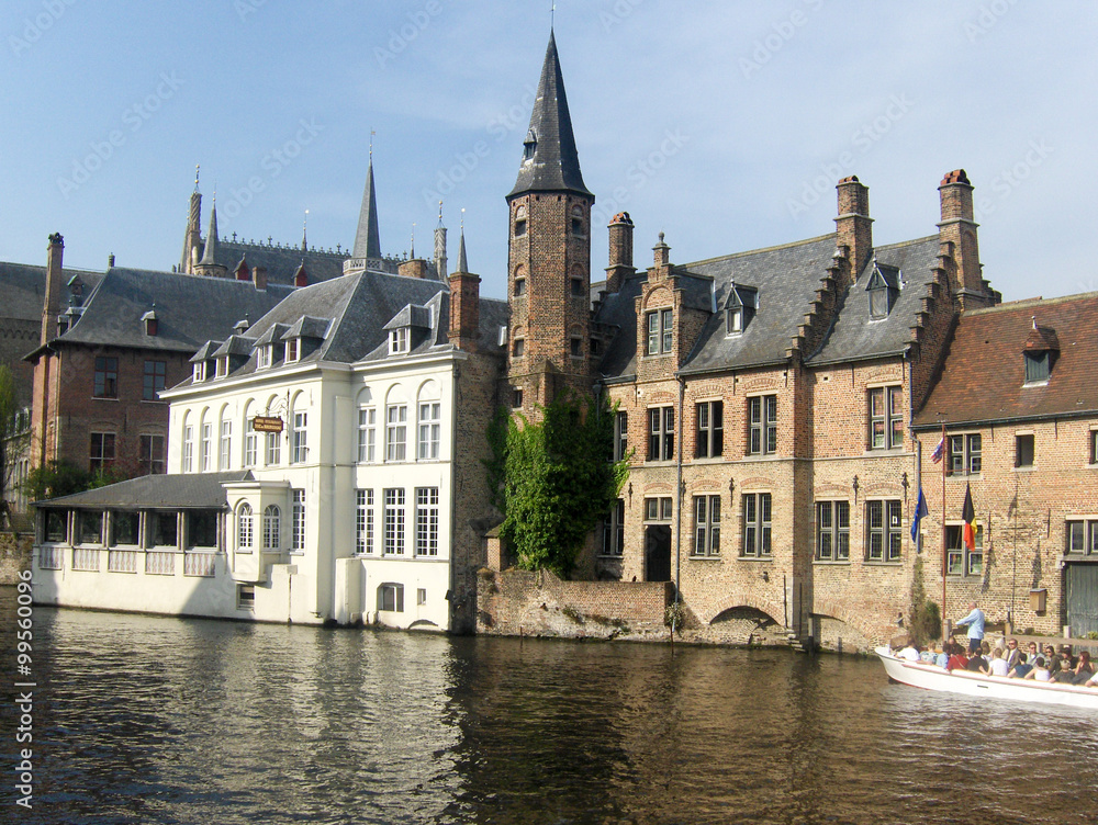 Old canal in Bruges, Belgium