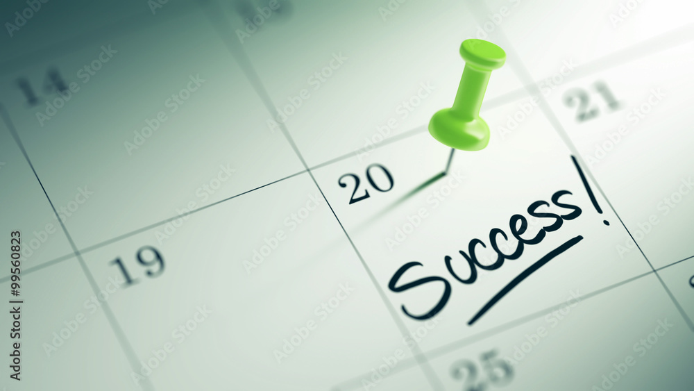 Concept image of a Calendar with a green push pin. Closeup shot Concept image of a Calendar with a green push pin. Closeup shot