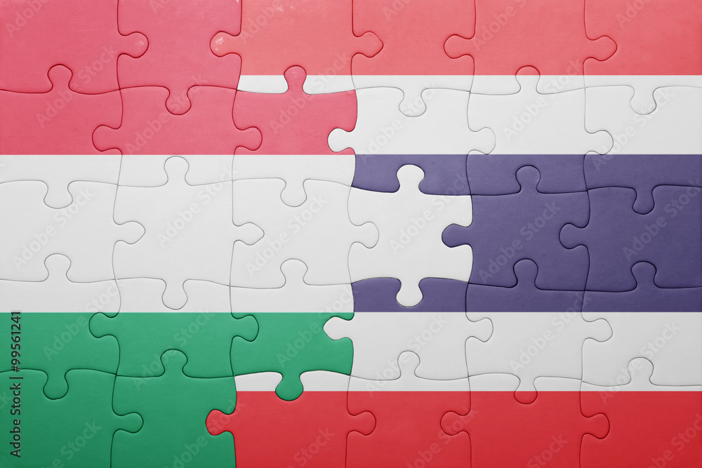 puzzle with the national flag of hungary and thailand puzzle with the national flag of hungary and thailand