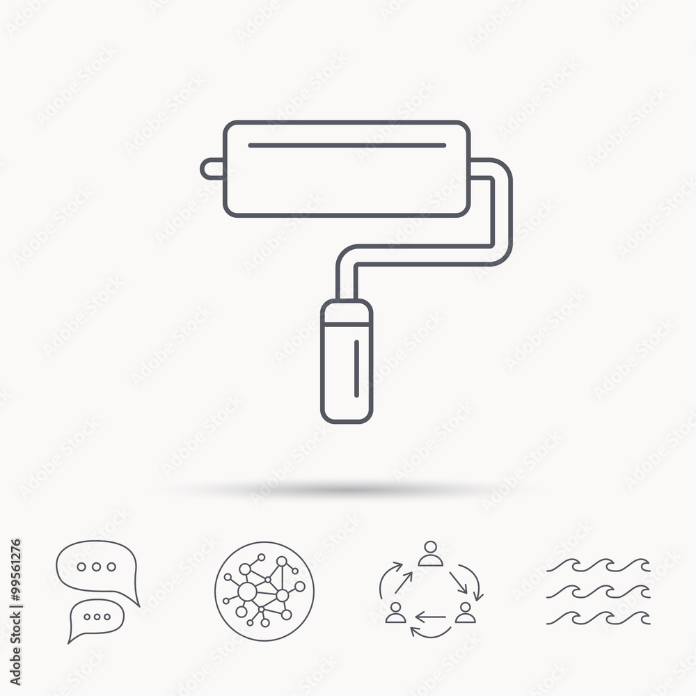 Paint roller icon. Paintbrush tool sign. Paint roller icon. Paintbrush tool sign.