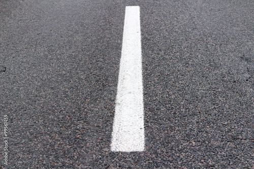 White stripe on the asphalt