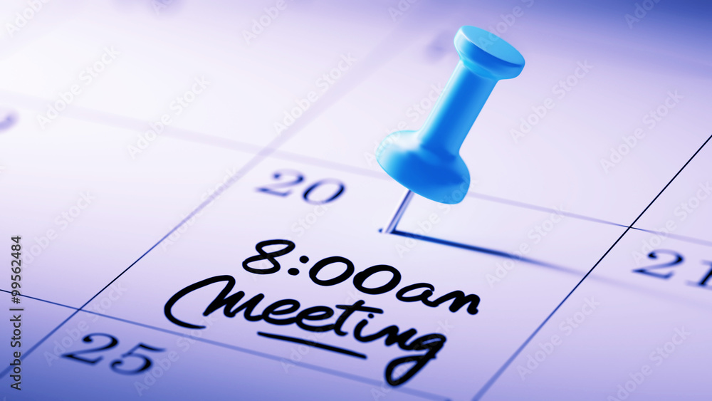 Concept image of a Calendar with a blue push pin. Closeup shot o Concept image of a Calendar with a blue push pin. Closeup shot o