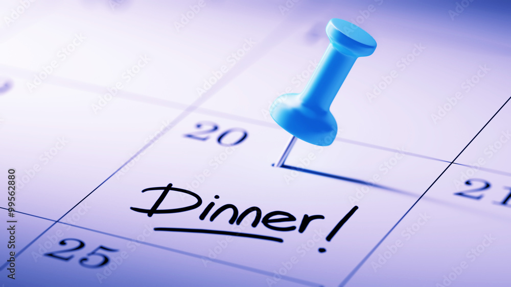 Concept image of a Calendar with a blue push pin. Closeup shot o Concept image of a Calendar with a blue push pin. Closeup shot o