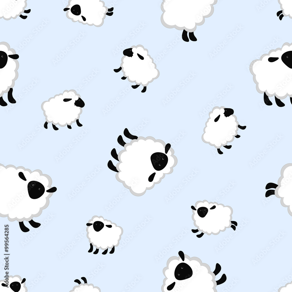 seamless pattern of cute sheep