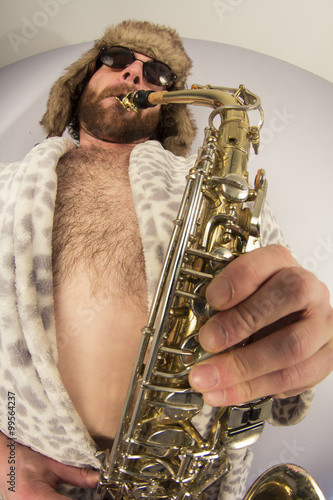 Bearded Hipster Saxophone